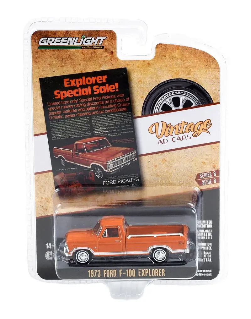 Greenlight Collectibles - 1973 F-100 Explorer Vintage AD Cars - Scala 1/64