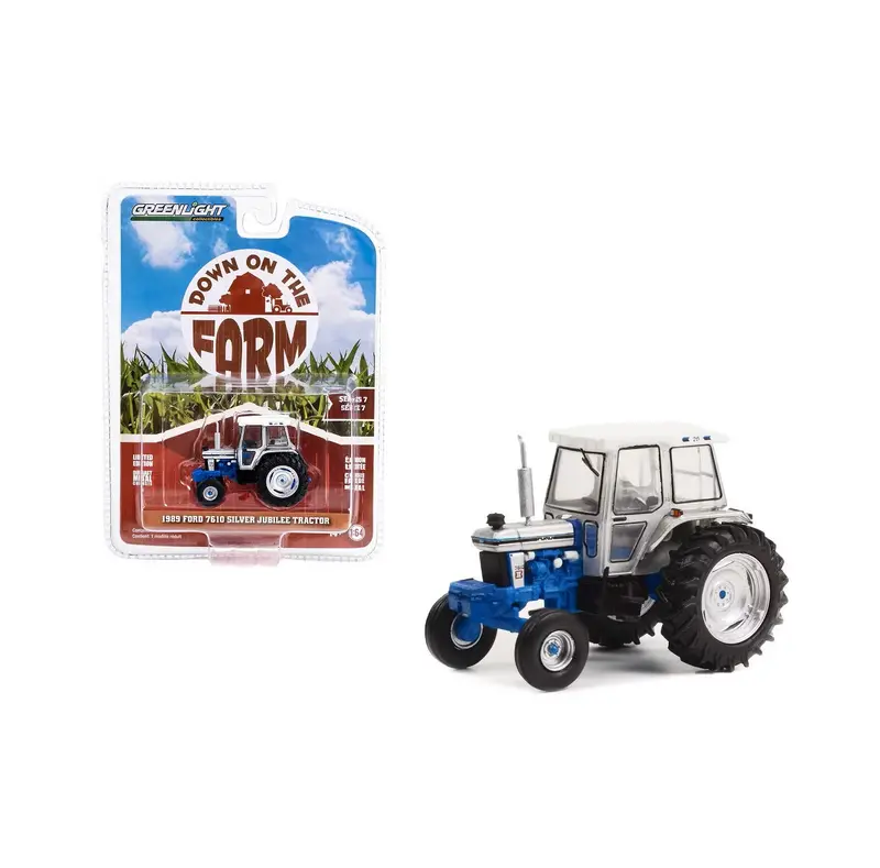 Greenlight Collectibles - 1989 Ford 7610 Silver Jubilee Tractor - Down on the Farm Series - Scala 1/64