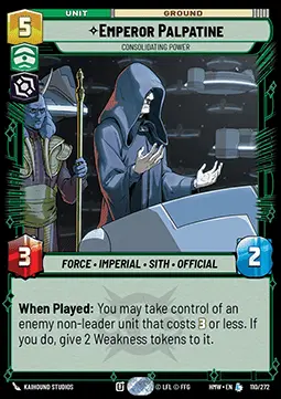 Imperatore Palpatine, Consolida Il Potere - Mondi di Origine (Legendary) [HMW-110]