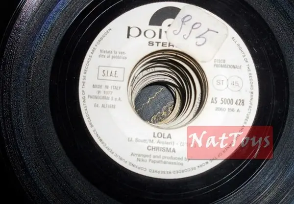JUKE BOX 45 GIRI Chrisma Lola/Pizza & Company Made in Italy (1978, Polydor) VG
