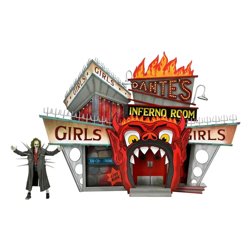 🧪 LAB | SU ORDINAZIONE Beetlejuice (1988) Diorama Trenchcoat with Spikes Inferno Room Deluxe Set