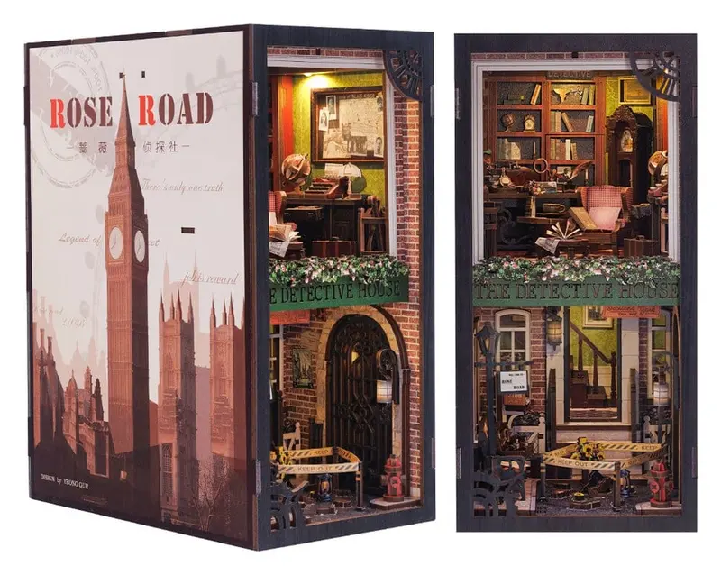 🧪 LAB | SU ORDINAZIONE Book Nook Rose Detective Agency 23 x 11 cm