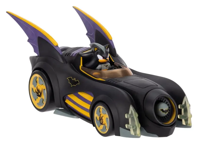 🧪 LAB | SU ORDINAZIONE DC x Sonic - The Hedgehog Action Figure with Vehicle Shadow Batman & Batmobile 6 cm