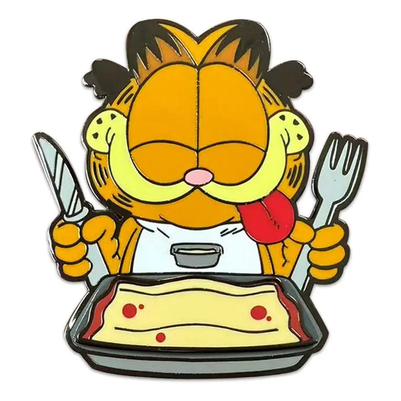 🧪 LAB | SU ORDINAZIONE Garfield Pin Badge Disco Garfield Lasagna Dinner 5 cm