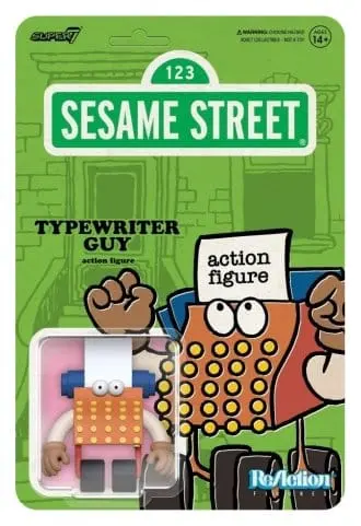 🧪 LAB | SU ORDINAZIONE Sesame Street ReAction Action Figure Wave 06 Typewriter Guy 10 cm