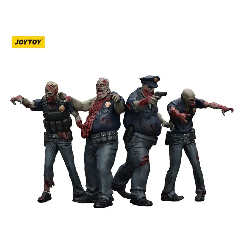 🧪 LAB | SU ORDINAZIONE Zombie Dark Source Action Figures 4-Pack Police (Male) 8 cm