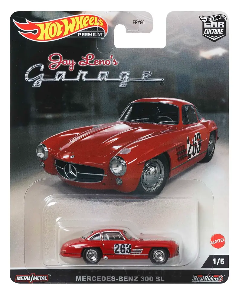 Mercedes-Benz 300 SL Red Jay Leno's Garage - Series Car Culture - Hot Wheels Premium - Scala 1/64