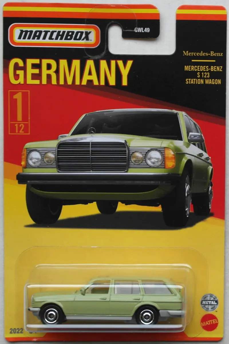 Mercedes Benz S123 Station Wagon Olive Green Series Germany - Matchbox - Scala 1/64