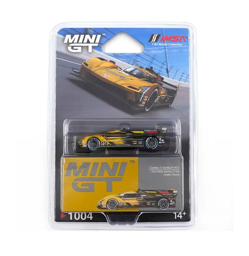Mini Gt - Cadillac V-Series.R #01 Cadillac Racing 2024 IMSA Sebring 12 Hrs - Scala 1/64 MGT01004-BL Blister Packaging