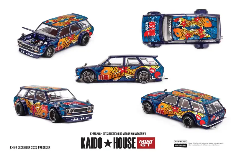 Mini GT - Datsun 510 WAGON KOI WAGON V1 1969 - Kaido House - Scala 1/64 KHMG248