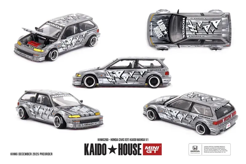 Mini GT - Honda Civic (EF) KAIDO MANGA V1 1987 - Kaido House - Scala 1/64 KHMG260