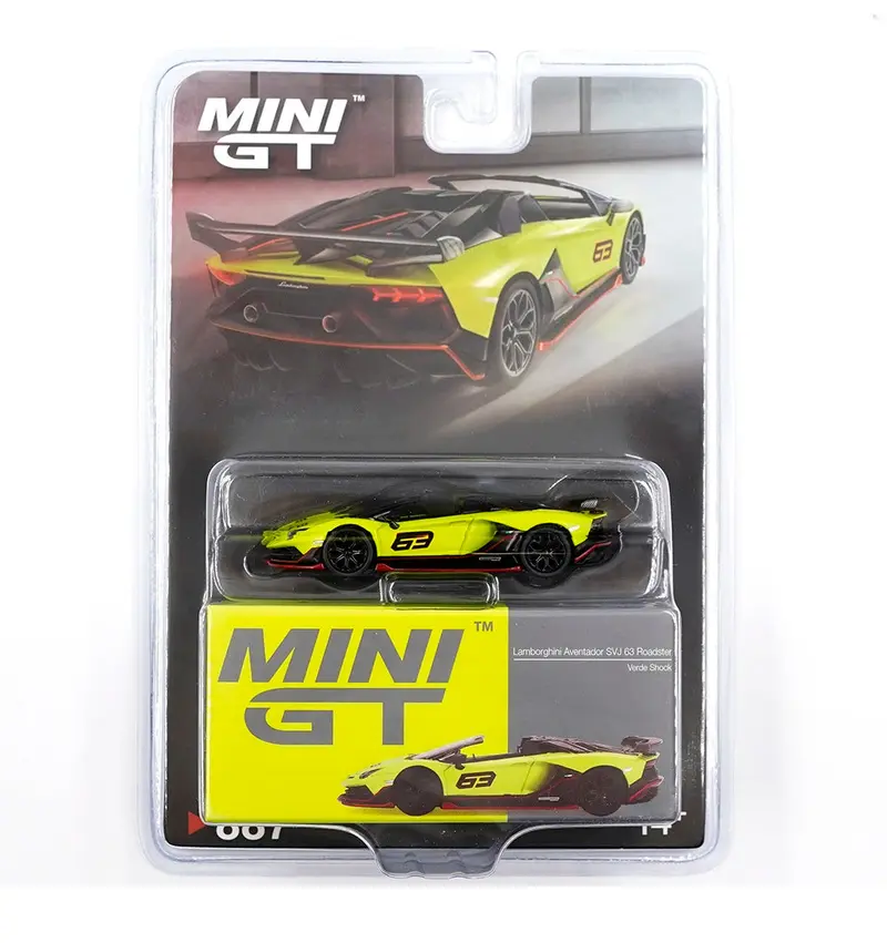 Mini GT - Lamborghini Aventador SVJ 63 Roadster Verde Shock - Scala 1/64 MGT00887-BL Blister Packaging
