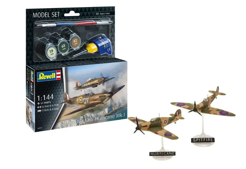 MODEL SET SPITFIRE Mk.Ia & HURRICANE Mk.I KIT 1