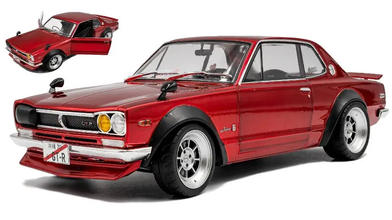 NISSAN SKYLINE (C10) HAKOSUKA SOLIDO WORKS 1970 MET.RED 1