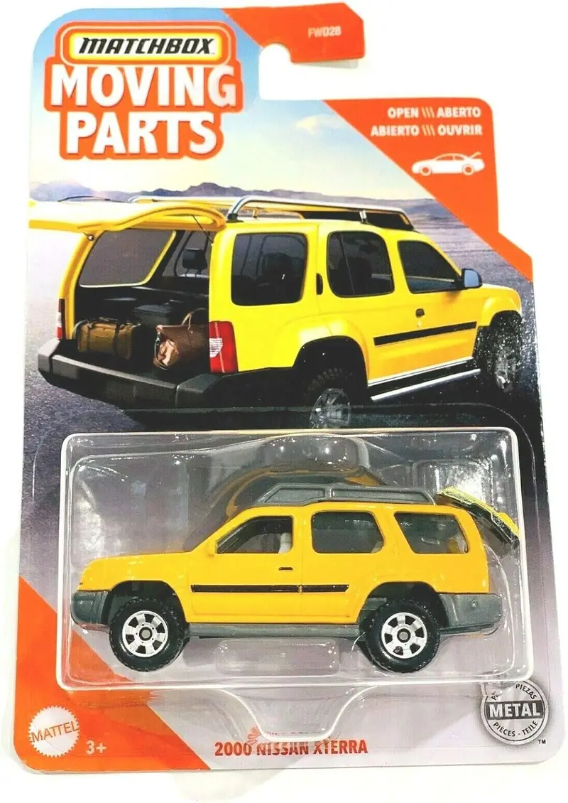Nissan Xterra 2000 Yellow - Matchbox Moving Parts - Scala 1/64 Circa