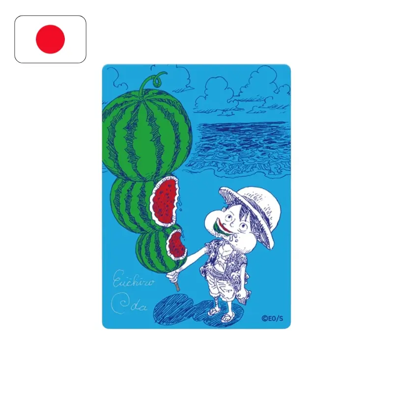 One Piece MetaKira Card — Monkey D. Luffy NatsuComi 2026 · Firma Eiichiro Oda (Promo Giappone)