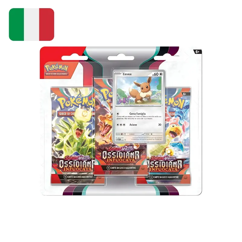 Pokemon Scarlatto e Violetto Ossidiana Infuocata - Blister 3 buste + 1 carta promo (ITA)