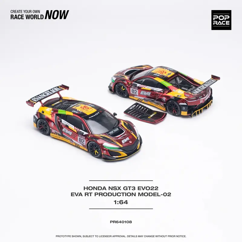 Pop Race - Honda NSX GT3 EVO22 RT Production Model 02 - Scala 1/64 PR64-0108