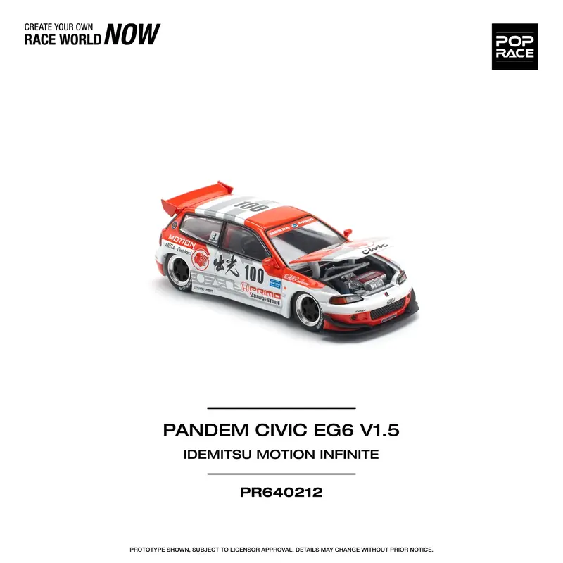 Pop Race - Honda Pandem Civic EG6 V1.5 Idemitsu Motion Infinite - Scala 1/64 PR64-212