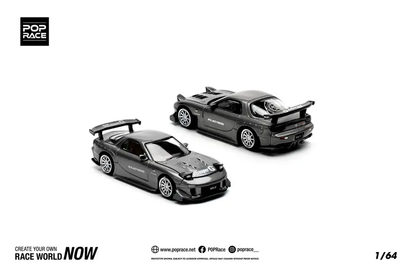 Pop Race - Mazda RX-7 (FD3S) RE-AMEMIYA Gun Metal - Scala 1/64 PR64-255
