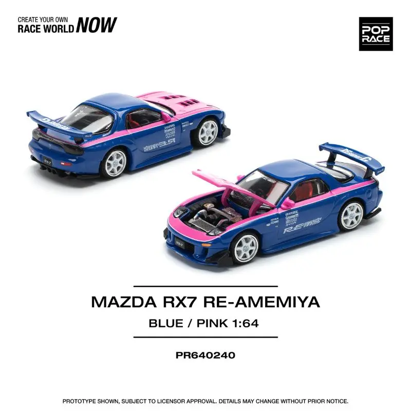 Pop Race - Mazda Rx-7 Re-Amemiya Widebody Blue / Pink - Scala 1/64 PR64-240