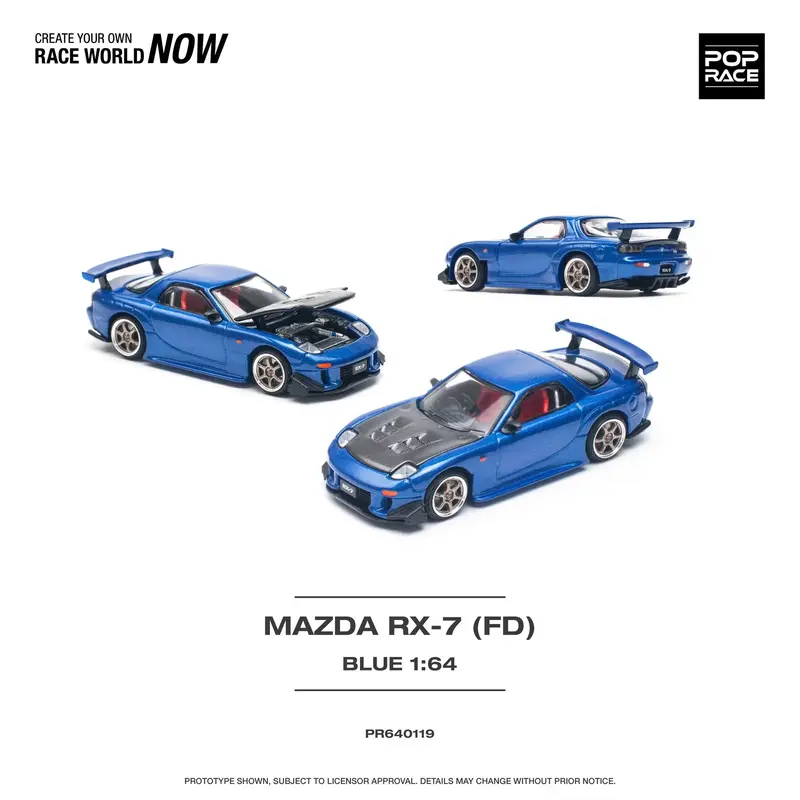Pop Race - Mazda RX7 RE Amemiya Blue - Scala 1/64 PR64-0119