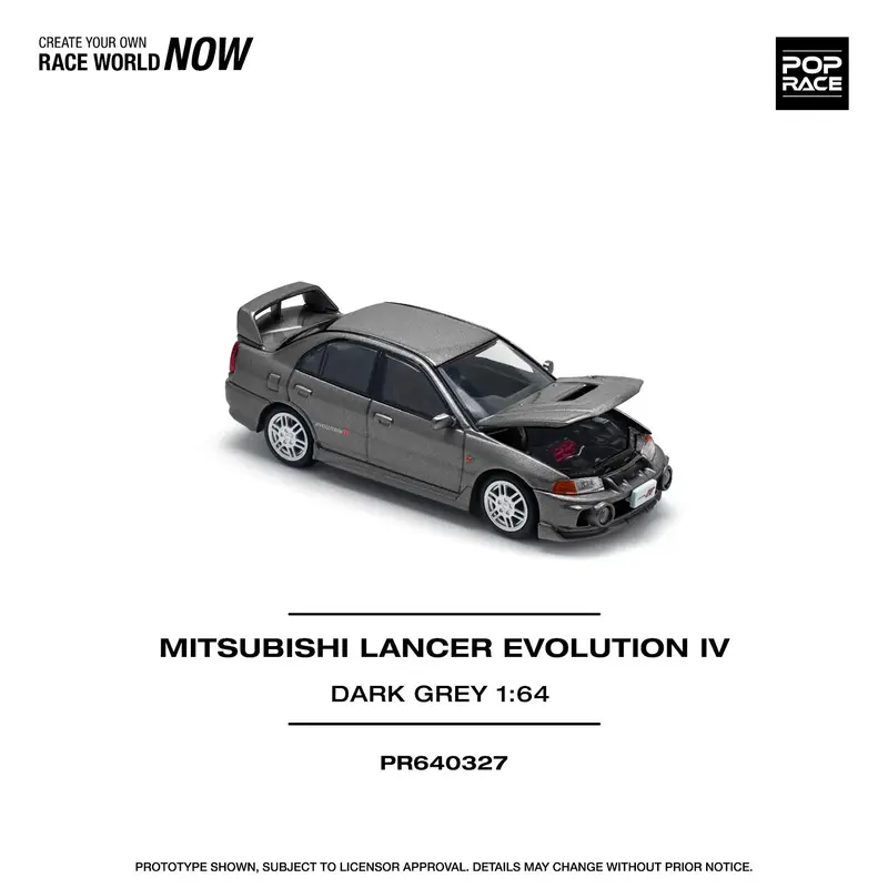 Pop Race - Mitsubishi Lancer Evolution IV Dark Grey - Scala 1/64 PR64-327