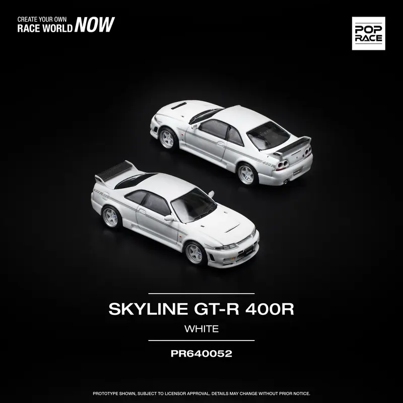 Pop Race - Nissan GT-R R33 Nismo 400R White - Scala 1/64 PR64-52