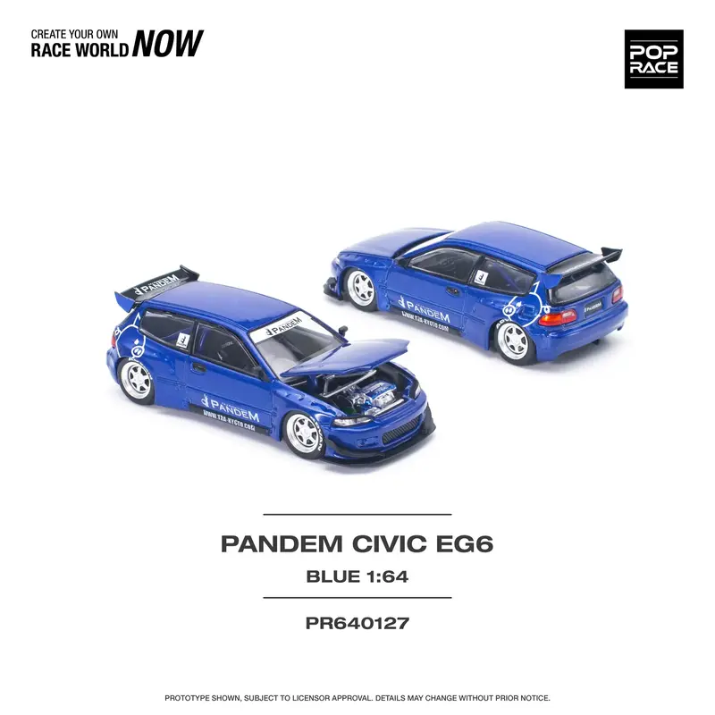 Pop Race - Pandem Civic EG6 Metallic Blue - Scala 1/64 PR64-0127 EAN 6973027528618