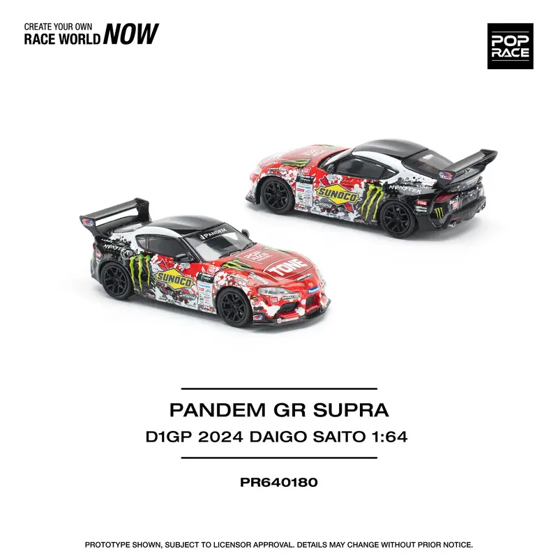 Pop Race - Pandem GR Supra D1GP 2024 Daigo Saito - Scala 1/64 PR64-180