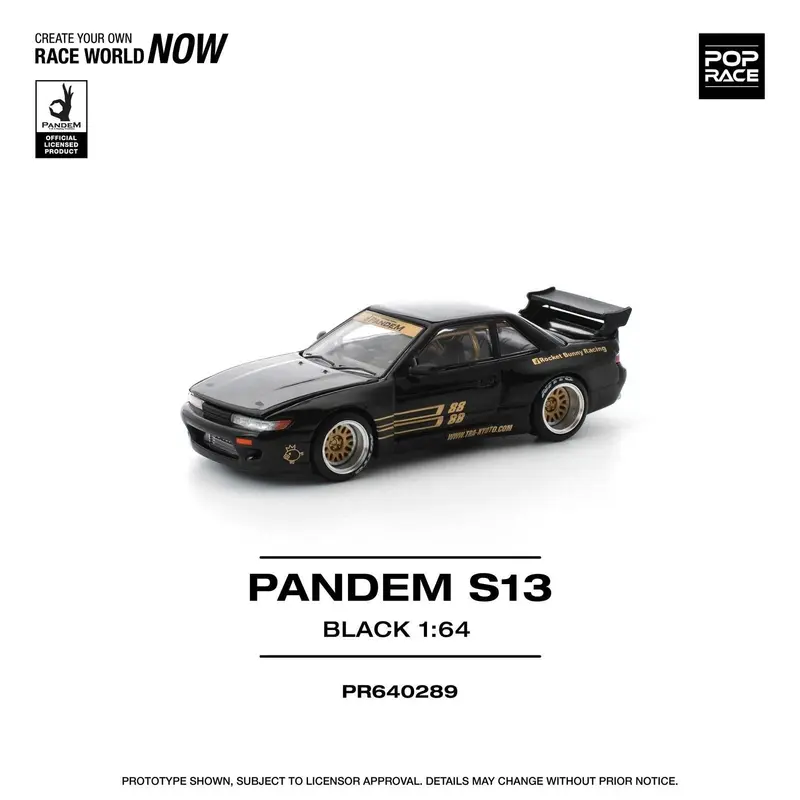 Pop Race - Pandem Nissan Silvia S13 Black - Scala 1/64 PR64-289