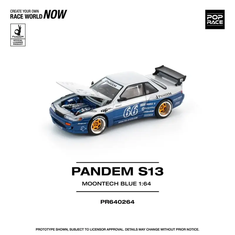 Pop Race - Pandem Nissan Silvia S13 Moontech Blue - Scala 1/64 PR64-264