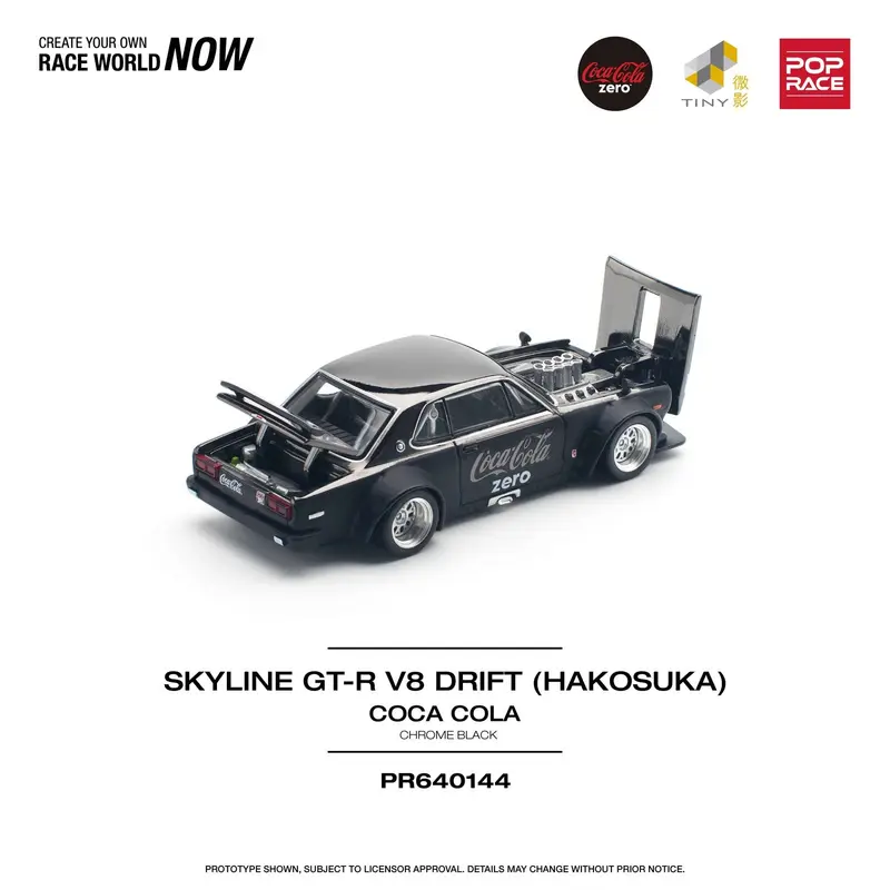 Pop Race - Pop Race - Skyline GT-R V8 Drift "Hakosuka" Coca Cola Zero - Scala 1/64 PR64-144