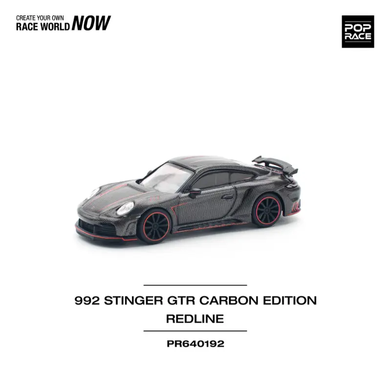 Pop Race - Porsche 992 Stinger GTR Carbon Edition (Red Line) - Scala 1/64 PR64-192