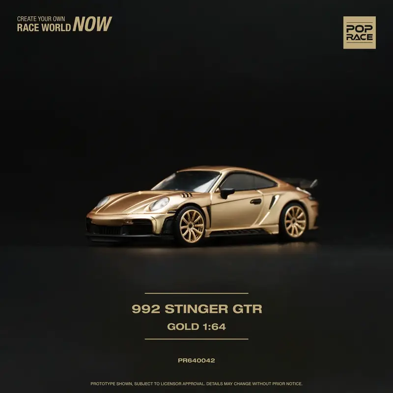 Pop Race - Porsche 992 STINGER GTR Gold - Scala 1/64 PR64-42