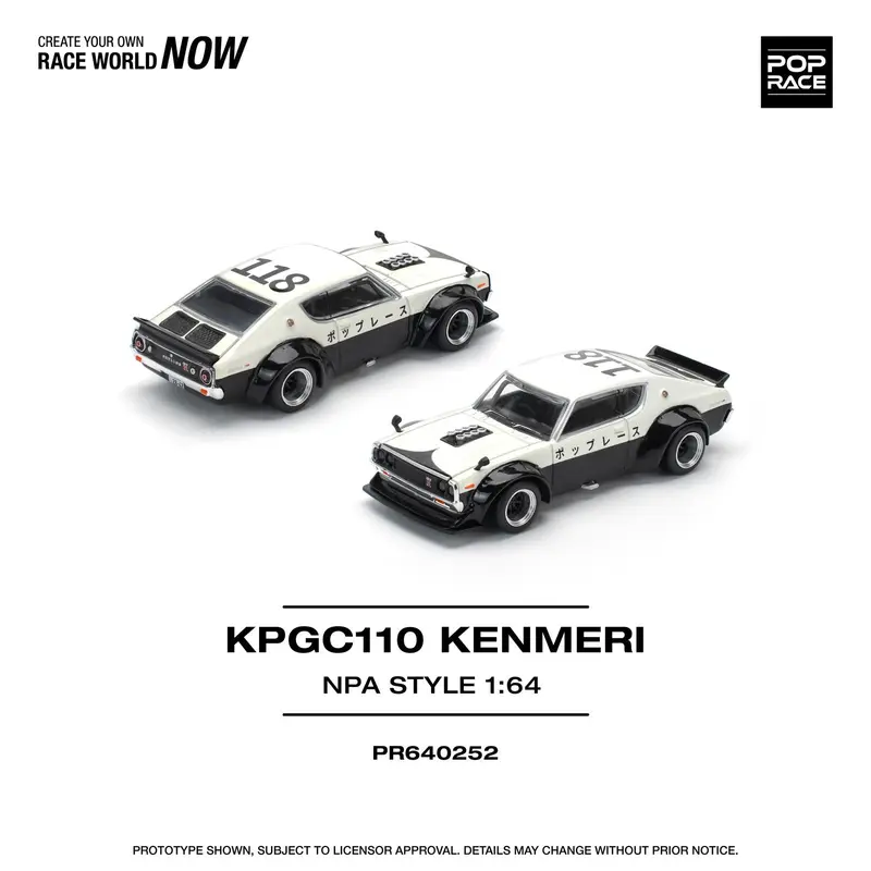 Pop Race - Skyline KPGC110 GT-R V8 Drift (Kenmeri) NPA Style - Scala 1/64 PR64-252
