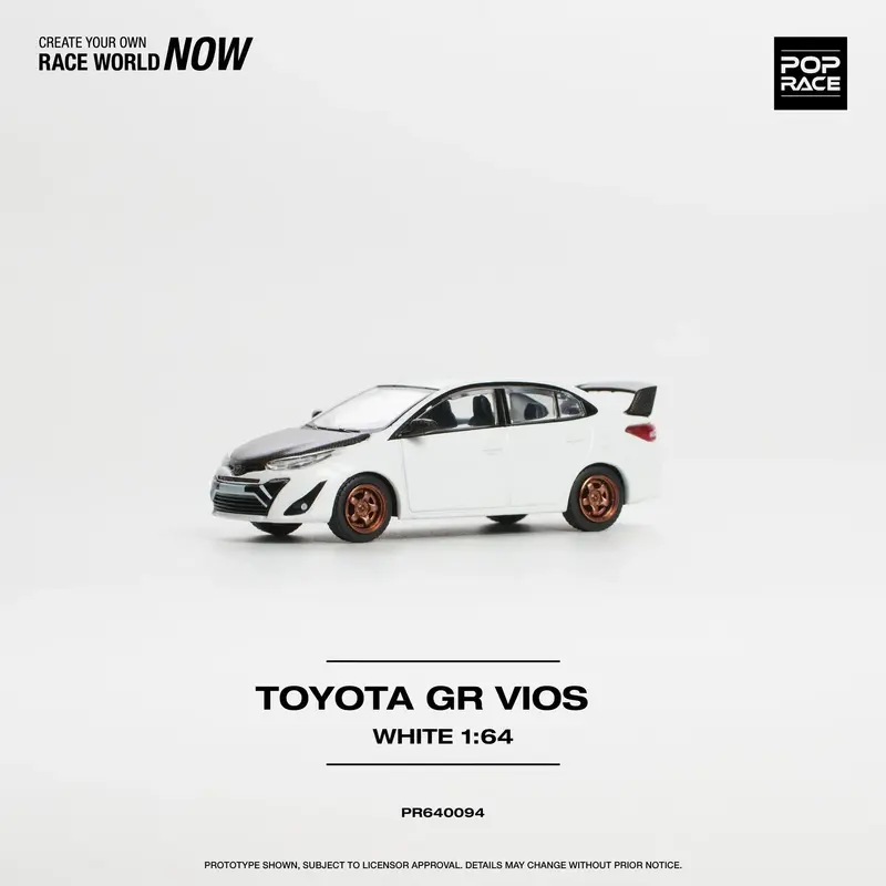 Pop Race - Toyota Vios Gr 2022 White Scala 1/64 PR64-0094