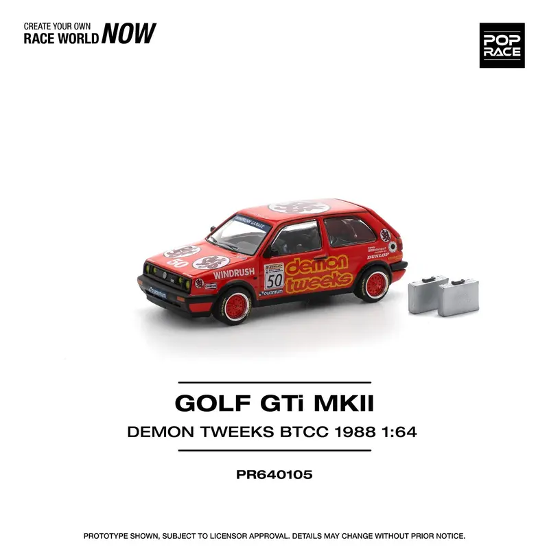 Pop Race - Volkswagen Golf MK2 Team Demon Tweeks BTCC 1988 - Scala 1/64 PR64-105