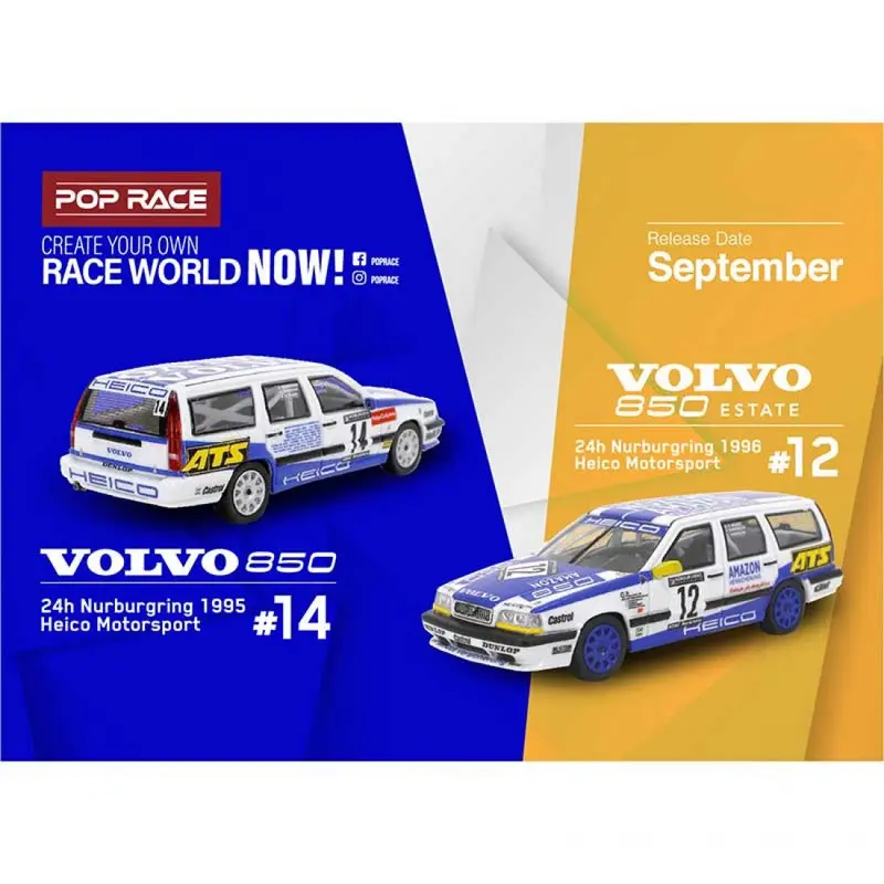 Pop Race - Volvo 850 24h Nurburgring 1996 Heico Motorsport #12 - Scala 1/64 PR64-850-96N2412
