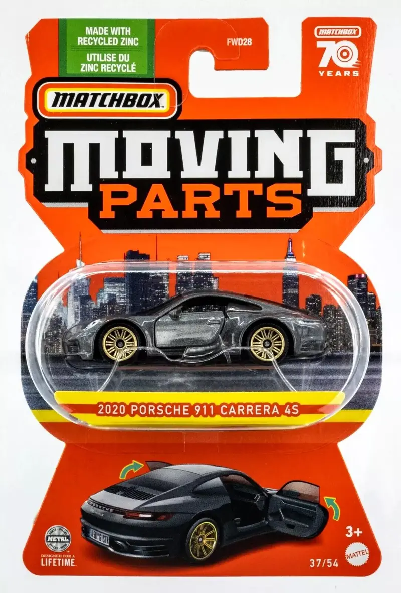 Porsche 911 Carrera 4S Meteor Grey - Matchbox Moving Parts - Scala 1/64 Circa
