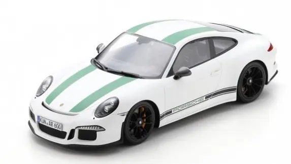 PORSCHE  911 R 2016 WHITE W/GREEN STRIPES 1