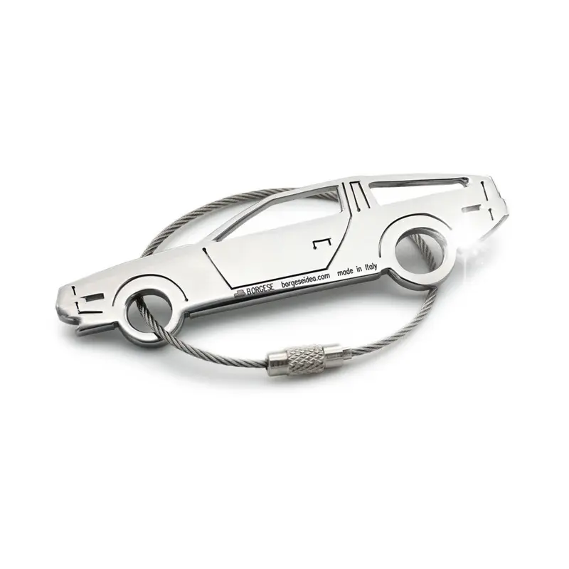 Portachiavi DeLorean DMC-12 Acciaio Inox Lucido Cod. S80B016