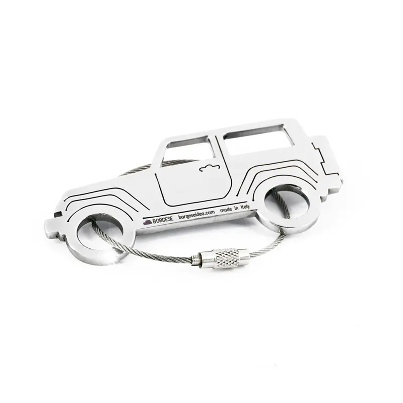 Portachiavi Jeep Wrangler Type 2 Acciaio Inox Lucido Cod. S80B074