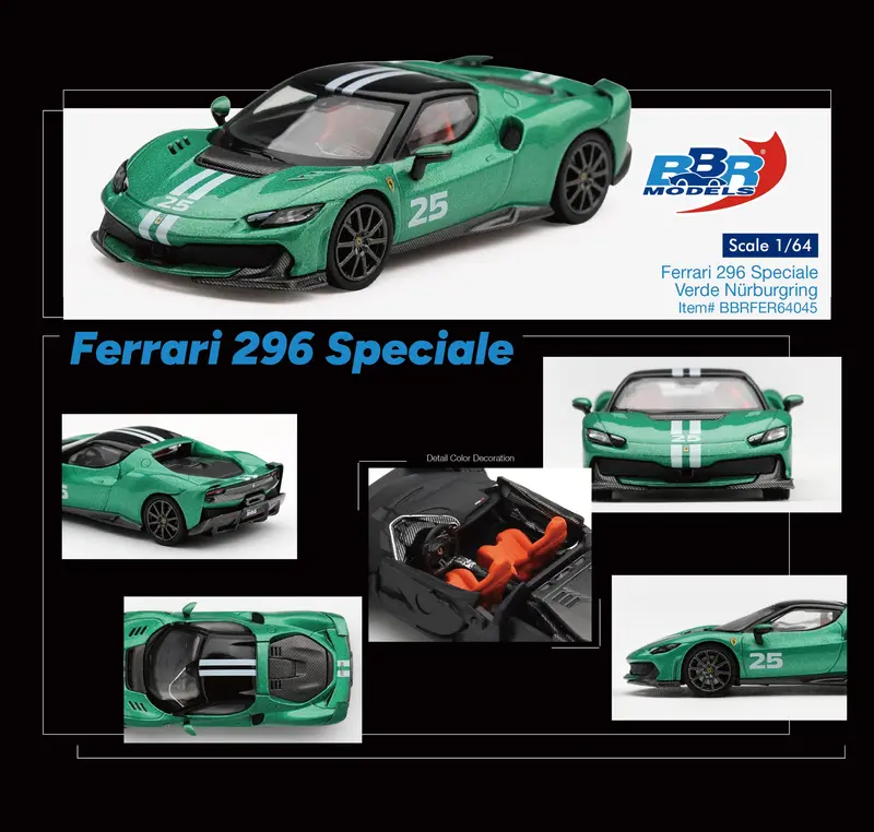 [PRE-ORDER] BBR - Ferrari 296 Speciale Verde Nürburgring 2025 - Scala 1/64 BBRFER64045