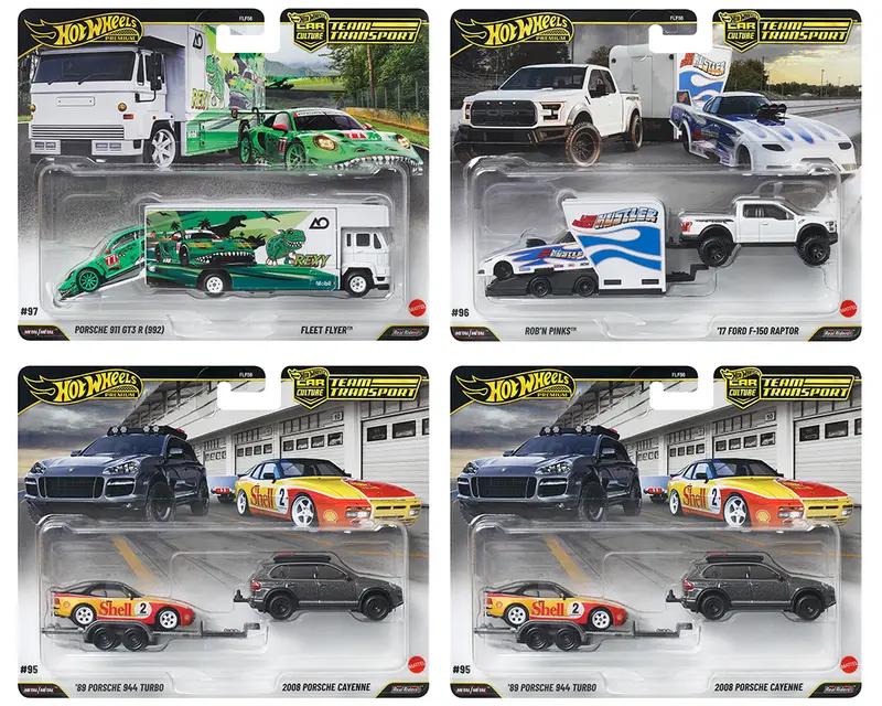 [PRE-ORDER] Hot Wheels Premium - Set 4 pezzi Factory Sealed Case Porsche Rexy - Series Car Culture Team Transport - Scala 1/64