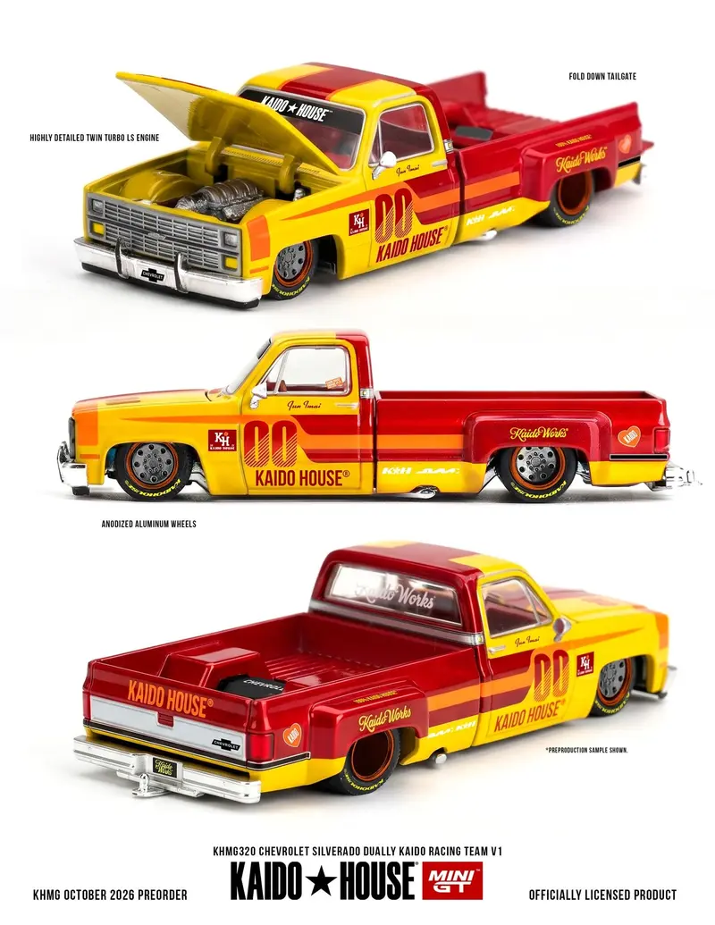 [PRE-ORDER] Mini GT - Chevrolet Silverado Dually Kaido Racing Team 1980 - Kaido House - Scala 1/64 KHMG320