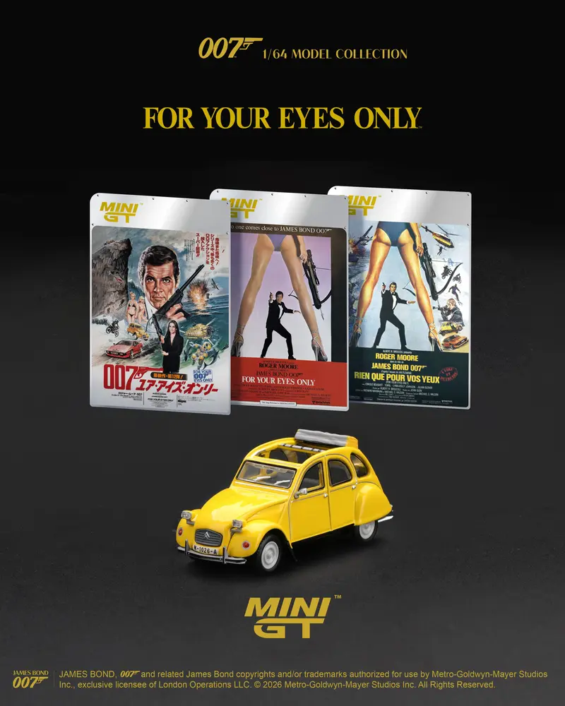 [PRE-ORDER] Mini GT - Citroen 2CV For Your Eyes Only James Bond 007 movie 1981 - Scala 1/64 MGT00919-007F French Blister