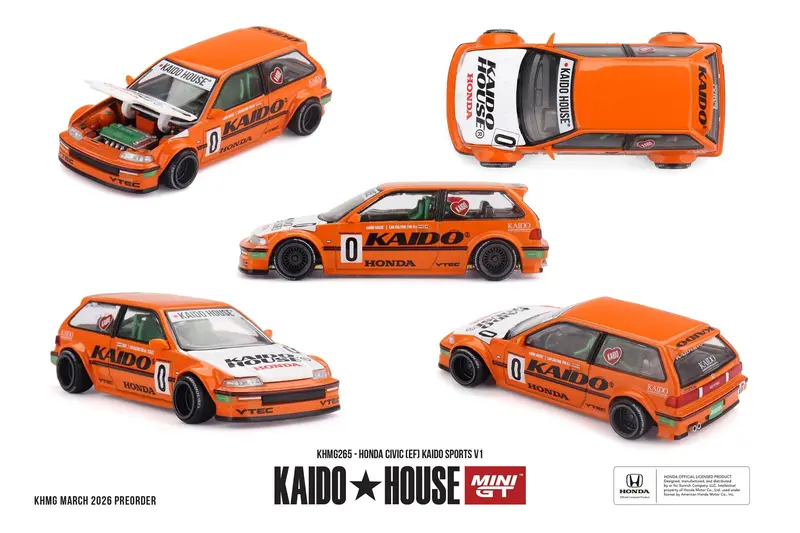 [PRE-ORDER] - Mini GT - Honda Civic (EF) Kaido Sports V1 1987 - Kaido House - Scala 1/64 KHMG265