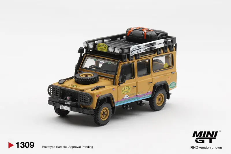 [PRE-ORDER] Mini GT - Land Rover Defender 110 Camel Trophy Tierra del Fuego CT10 Team USA 1998 – Scala 1/64 MGT01309-R