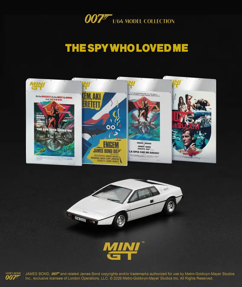 [PRE-ORDER] Mini GT - Lotus Esprit S1 The Spy Who Loved Me James Bond 007 movie 1977 - Scala 1/64 MGT00925-007E English Blister